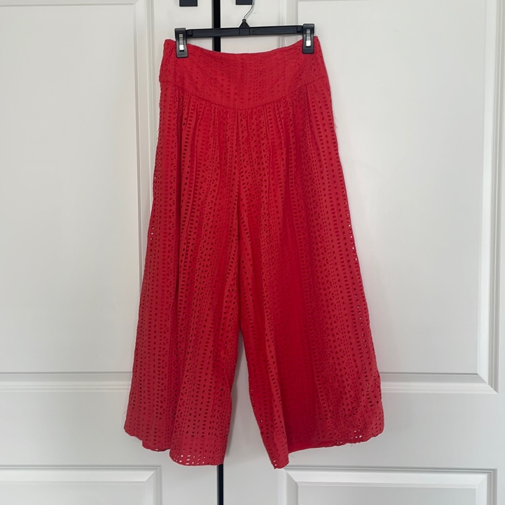 Anthropologie, high waisted, wide leg, cropped pants